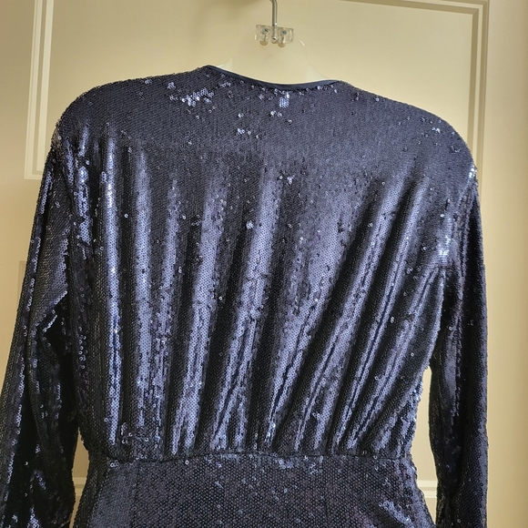 Anthropologie Twist Front Sequin Cocktail Dress - Picture 9 of 16